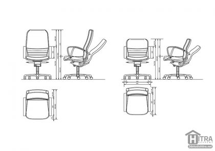 آبجکت دو بعدی صندلی اداری با فرمت دو بعدی اتوکد (DWG)